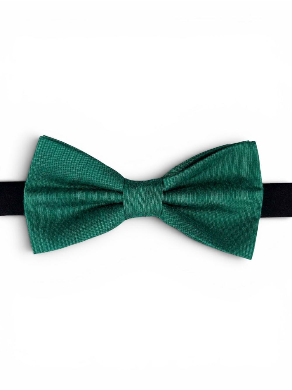 Men’s Bottle Green Silk Bow Tie – Pre-Tied Cotton Silk Blend
